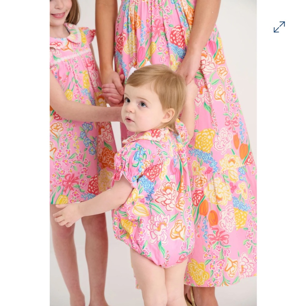 Sheridan French x T.B.B.C. Floral Holly Bubble Romper Matching Mommy / Sister 3T